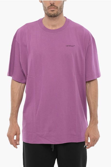 Effen T-shirt met ronde hals in violet - Image 1