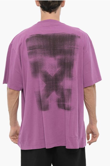 Effen T-shirt met ronde hals in violet - Image 2
