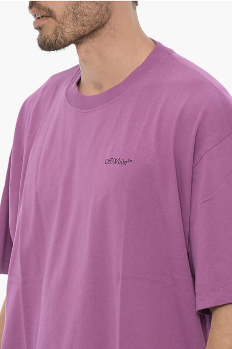 Effen T-shirt met ronde hals in violet - Image 3