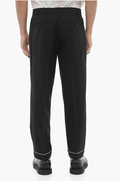 Pantaloni REM Slim Fit a Vita Bassa con Elastico in Vita in zwart - Image 2