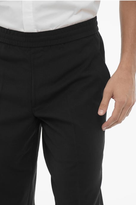 Pantaloni REM Slim Fit a Vita Bassa con Elastico in Vita in zwart - Image 3
