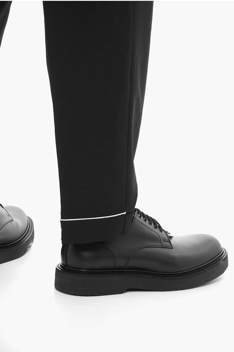 Pantaloni REM Slim Fit a Vita Bassa con Elastico in Vita in zwart - Image 4