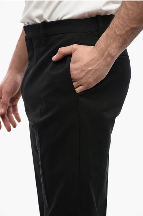 Slim-fit TECH DRILL-broek met rits aan de onderkant in zwart - Image 3