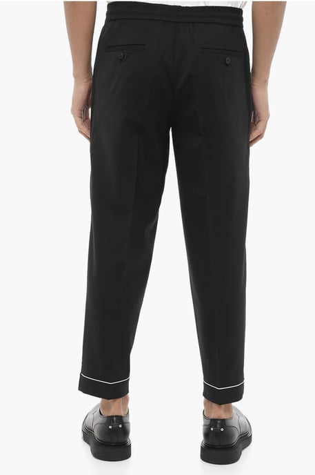 Pantaloni REM Slim Fit a Vita Bassa con Elastico in Vita in zwart - Image 2