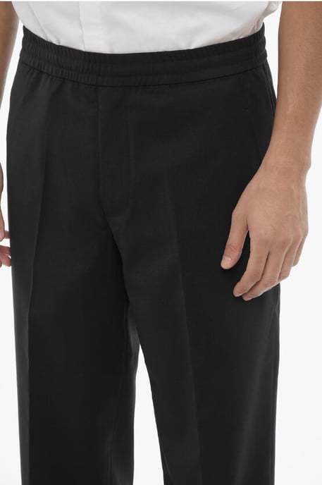 Pantaloni REM Slim Fit a Vita Bassa con Elastico in Vita in zwart - Image 3