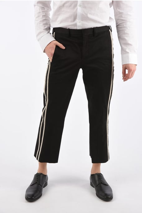 Slim Fit Cropped Broek in Zwart - Image 1