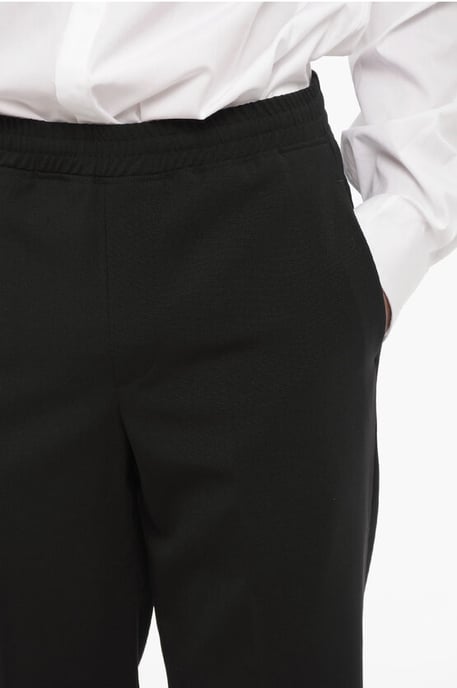 Slim Fit Casual Broek met Omslag in Zwart - Image 3