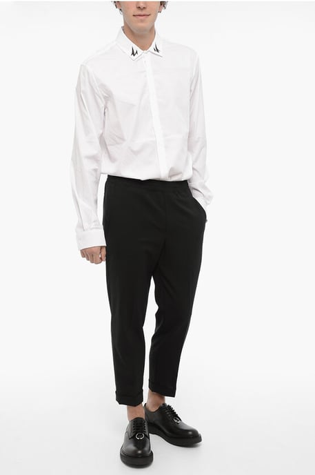 Slim Fit Casual Broek met Omslag in Zwart - Image 4
