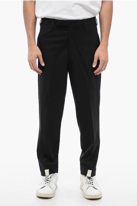 Wollen PRIEST COLLAR Low-Rise Broek in Zwart - Image 1