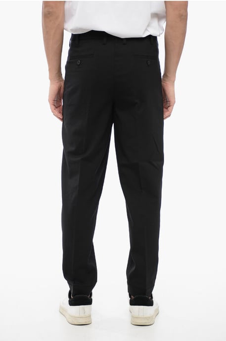 Wollen PRIEST COLLAR Low-Rise Broek in Zwart - Image 4