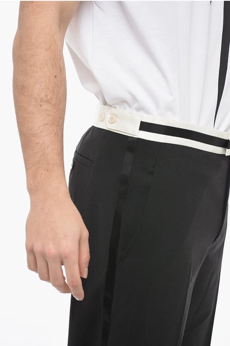 Slim Fit JAMIE-broek met contrasterende details in zwart - Image 3