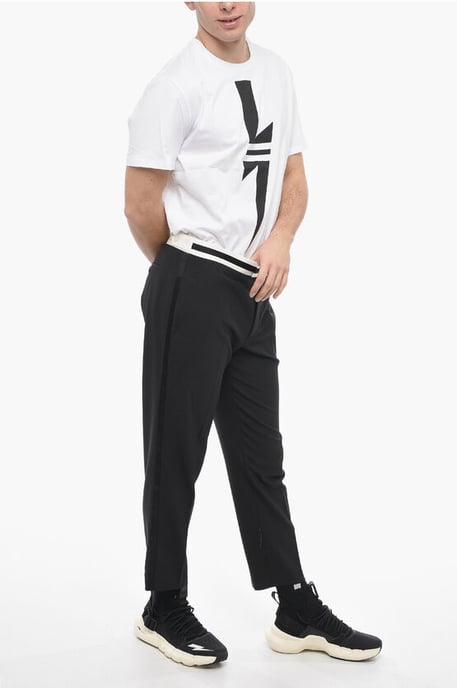 Slim Fit JAMIE-broek met contrasterende details in zwart - Image 4