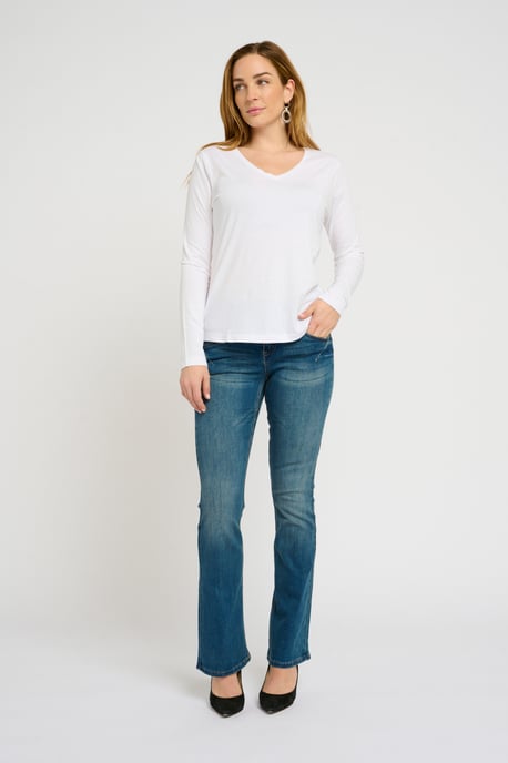 T-shirt met lange mouwen Regular fit white - Image 4