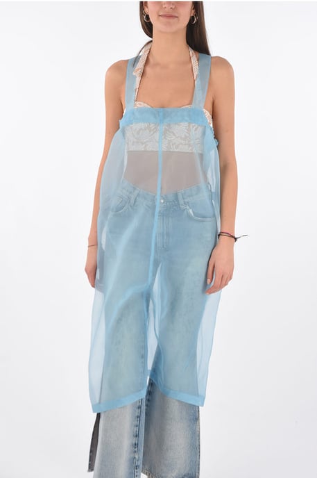 MM0 doorschijnende mouwloze shiftjurk in blauw - Image 1