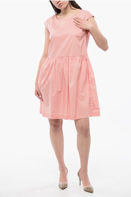 Mouwloze Popeline katoenen jurk in roze - Image 4