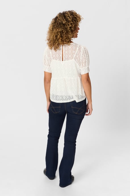 Blouse met korte mouwen Feminine white - Image 3