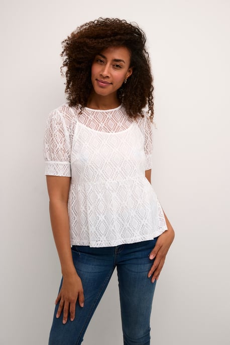 Blouse met korte mouwen Feminine white - Image 4
