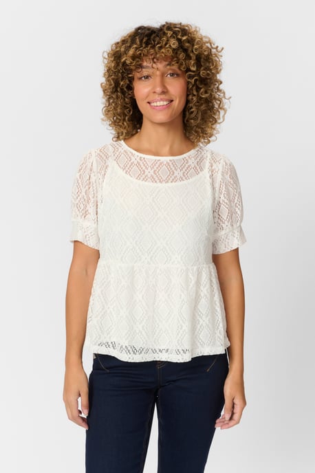 Blouse met korte mouwen Feminine white - Image 5