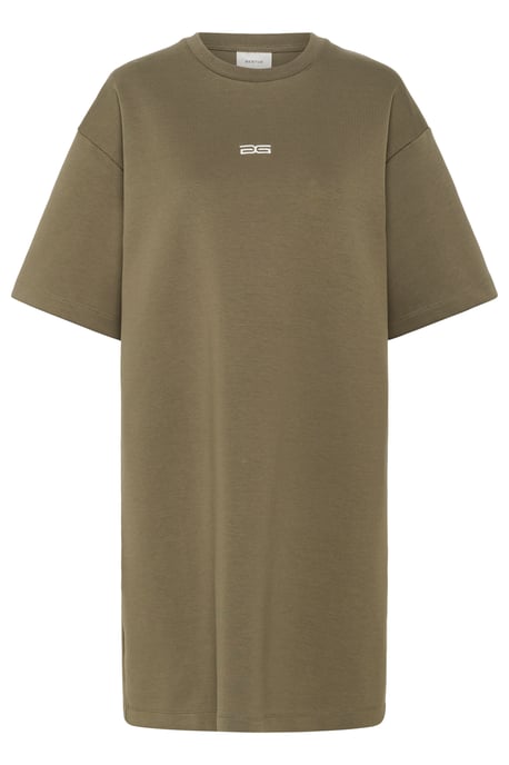 Jersey jurk Oversize fit olive - Image 5