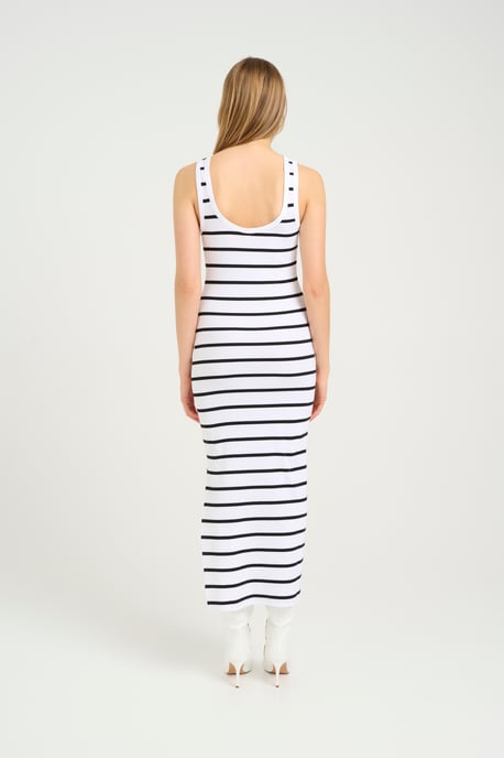 Jurk Slim fit white black - Image 4