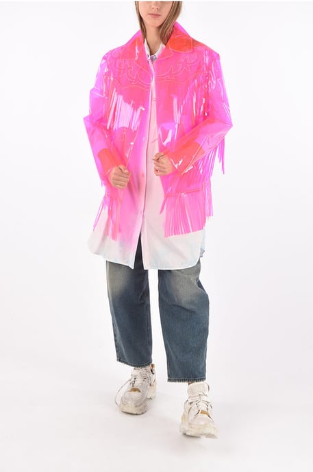 PVC westernjas met franjes in roze - Image 4