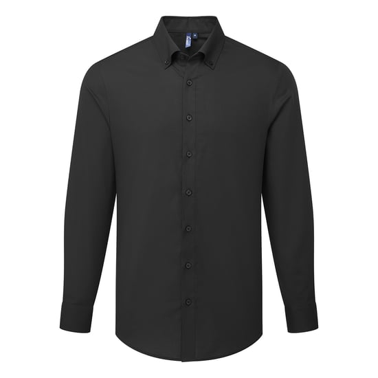 Premier Heren Supreme Oxford Formeel Overhemd Met Lange Mouwen (Zwart) - Image 1