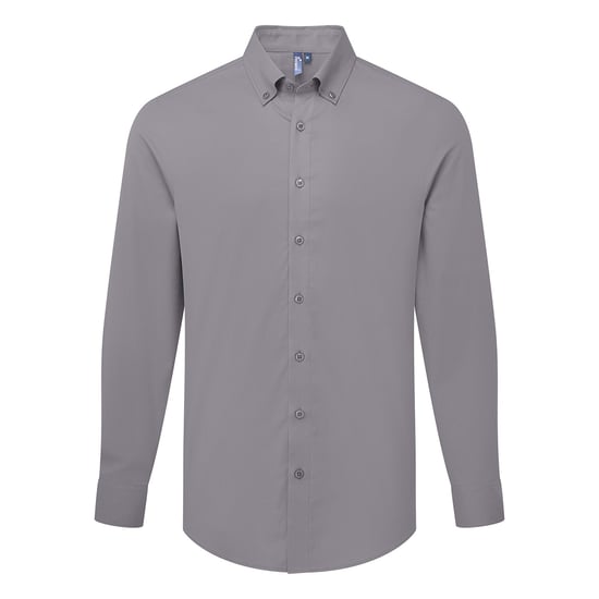 Premier Heren Supreme Oxford Formeel Overhemd Met Lange Mouwen (Staalgrijs) - Image 1