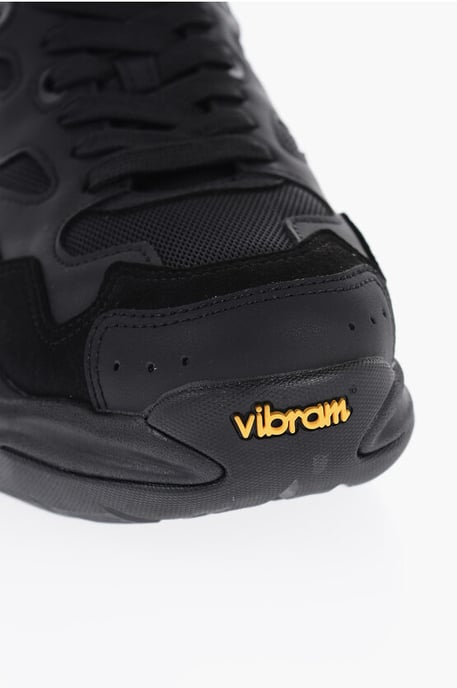 CROQUIS Mesh en Suède Effen Lage Sneakers in Zwart - Image 4