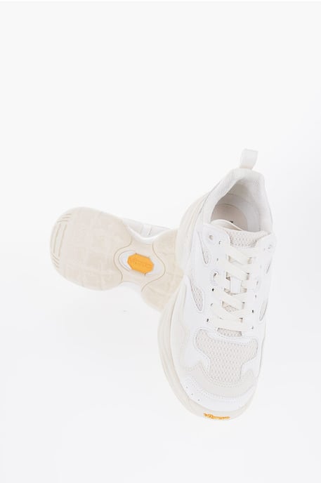 CROQUIS Mesh en Suède Effen Lage Sneakers in Wit - Image 1
