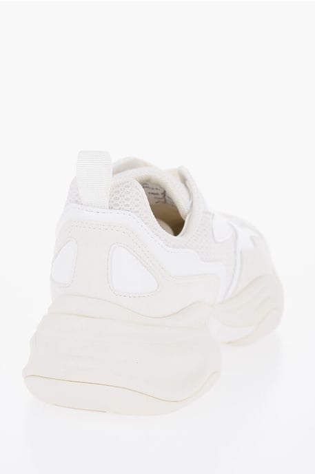 CROQUIS Mesh en Suède Effen Lage Sneakers in Wit - Image 2