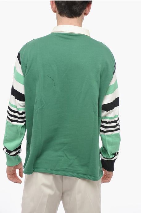 Box Fit COLLEGIC RUGBY Polo met gebreide mouwen in groen - Image 2