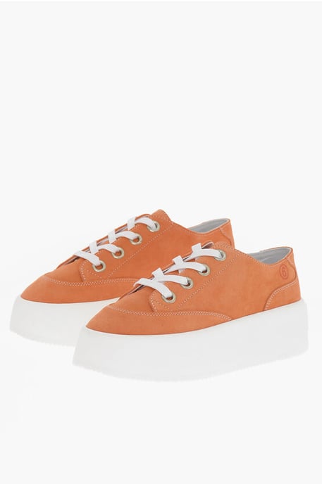 MM6 Suède Low-Top Sneakers met Contrasterend Platform 5,5 cm in Oranje - Image 1