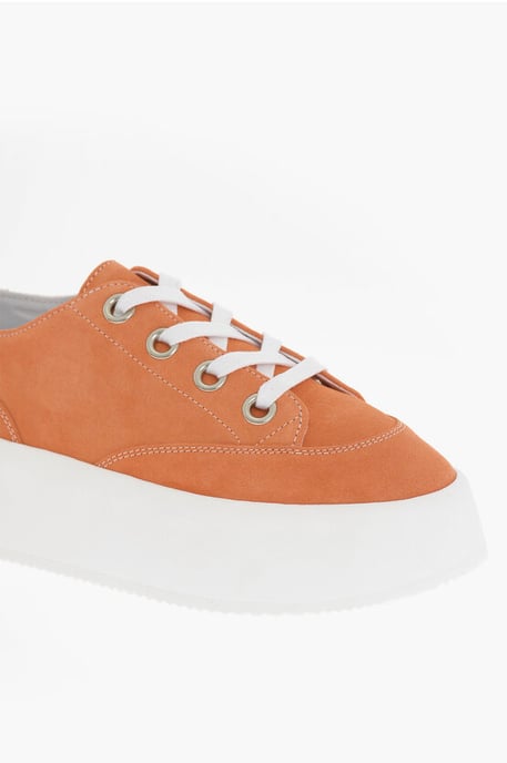 MM6 Suède Low-Top Sneakers met Contrasterend Platform 5,5 cm in Oranje - Image 4