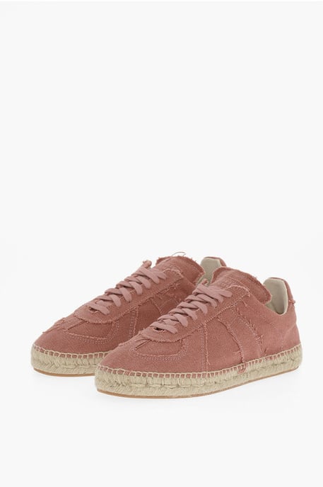 MM22 Canvas Low Top Sneakers met Jute Detail in Roze - Image 1