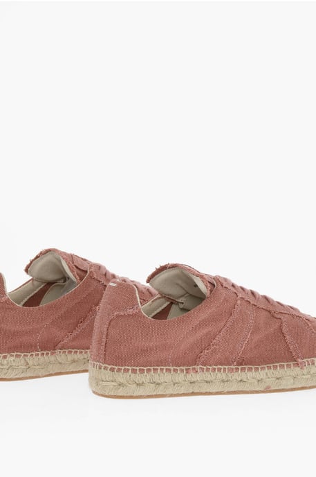MM22 Canvas Low Top Sneakers met Jute Detail in Roze - Image 2