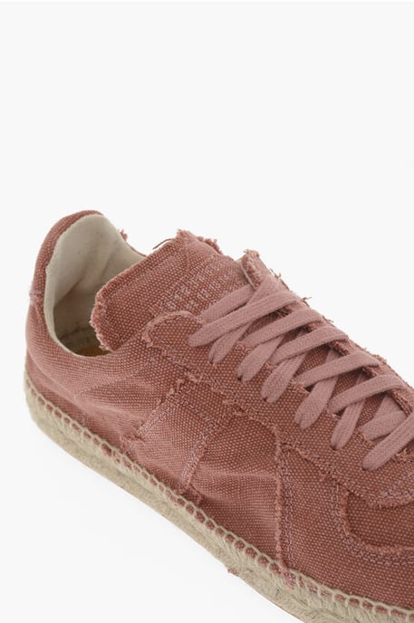MM22 Canvas Low Top Sneakers met Jute Detail in Roze - Image 4
