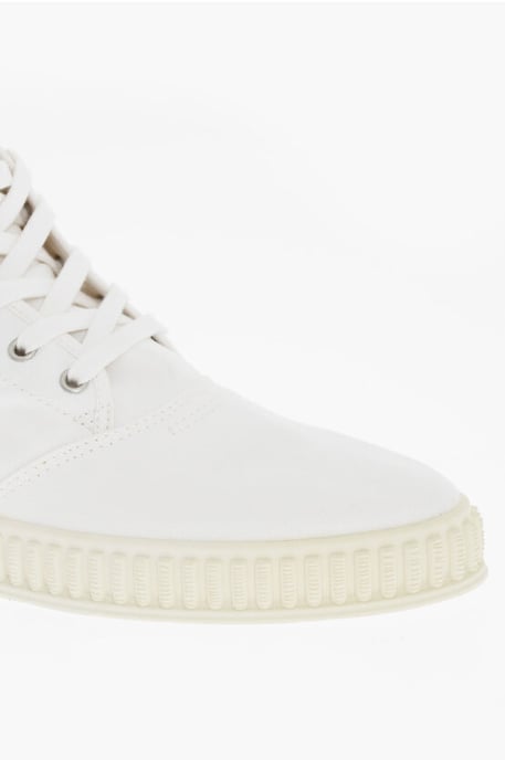 MM22 effen katoenen hoge sneakers in wit - Image 4