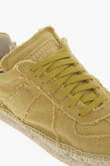 MM22 Canvas Low Top Sneakers met Jute Detail in Geel - Image 4