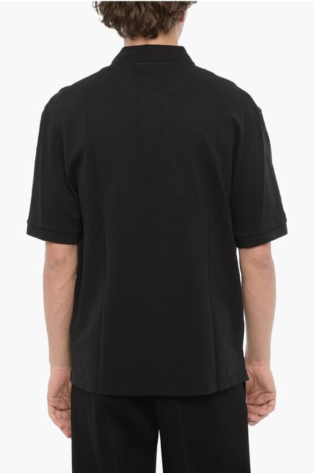 Piqué katoenen poloshirt met losse pasvorm in blauw - Image 2