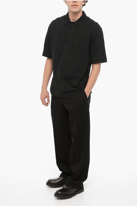 Piqué katoenen poloshirt met losse pasvorm in blauw - Image 4