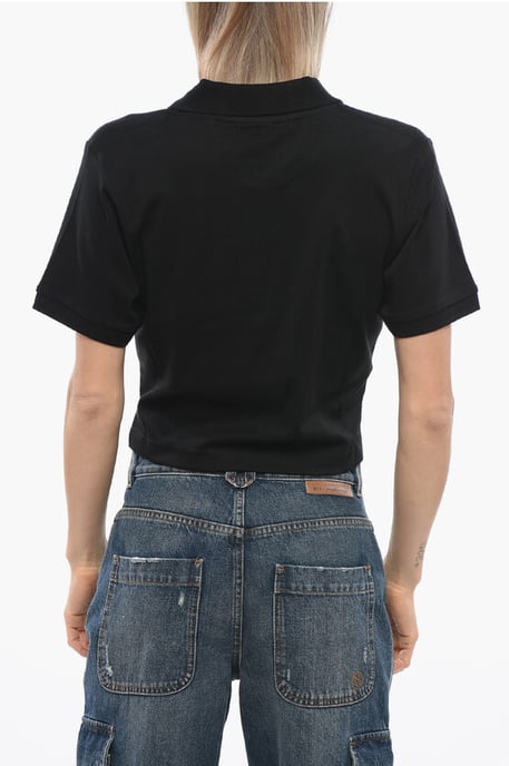 Cropped AICARDI Polo met Ton-sur-ton borduurwerk in zwart - Image 2