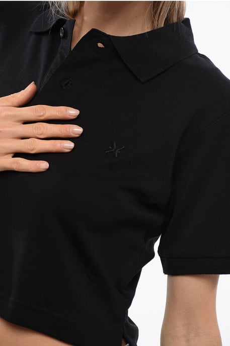 Cropped AICARDI Polo met Ton-sur-ton borduurwerk in zwart - Image 3