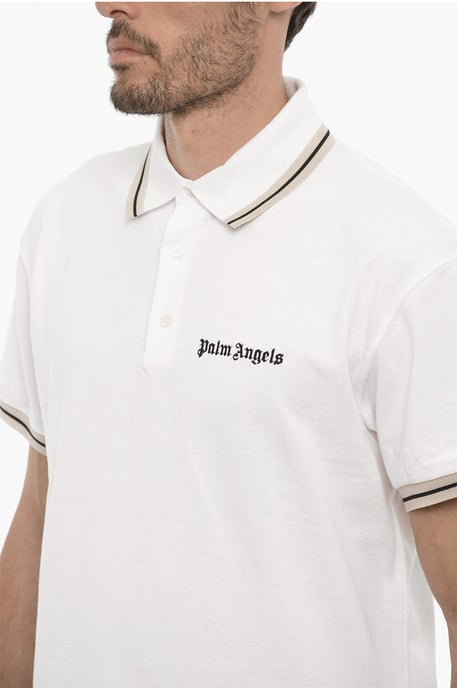 3-knopen piqué katoenen poloshirt in wit - Image 3