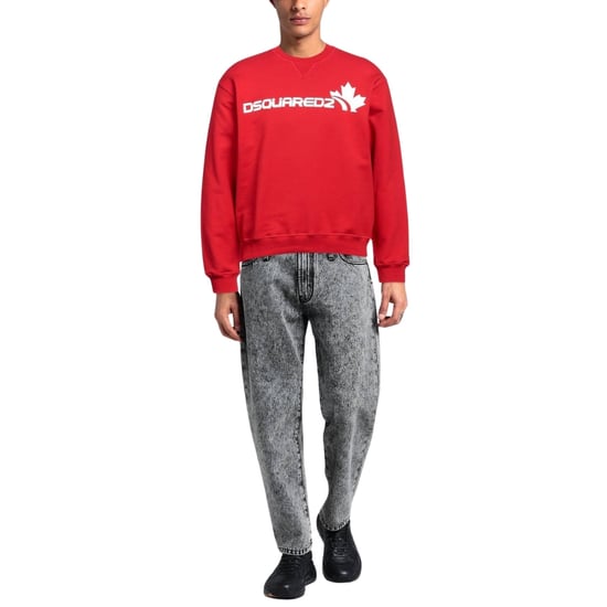 Dsquared2 Bold Maple Leaf Logo Rode Sweatshirt - Image 2