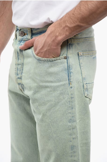 Straight Fit OVERDYE LOGO Denim met riemlussen 24 cm in lichtblauw - Image 3