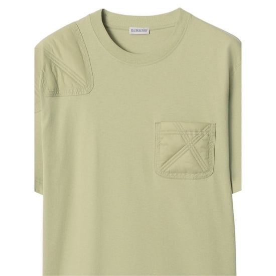 Burberry Panelled Jersey Hunter Green T-shirt - Image 2