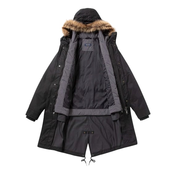 Fred Perry 2 In 1 Zip-In-Liner Zwarte Parka-jas - Image 3