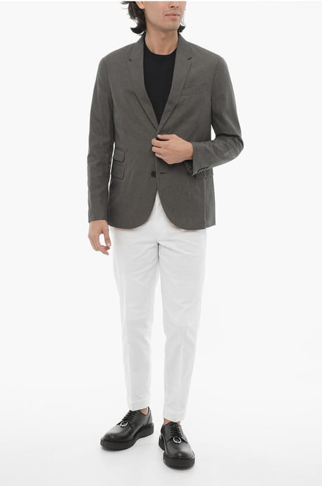 Zijsplitten, reverskraag, slim fit, 2-knoops blazer in blauw - Image 4