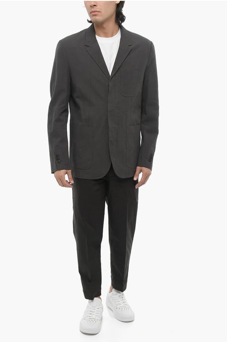 Zijsplitten, reverskraag, slim fit, 3-knoopsblazer in grijs - Image 4