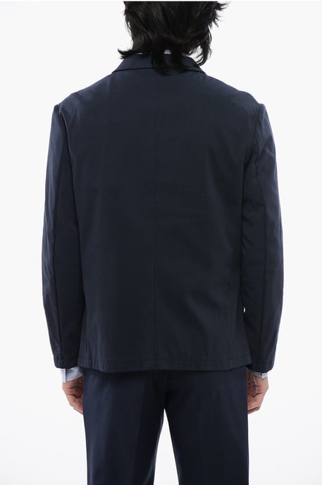 Ongevoerde enkelrijs WOE-blazer in blauw - Image 2